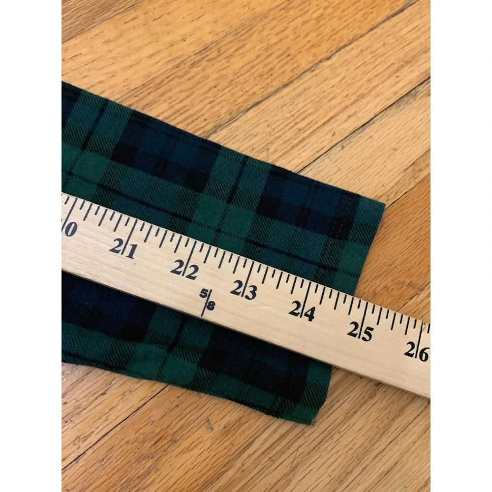 J.Crew Women's Green Navy Black Watch Plaid Cotton Turtleneck Top Size M